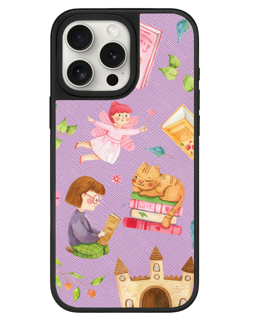 iPhone Leather Grip Case - Fairy Cat