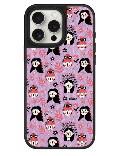 iPhone Leather Grip - Flowery Faces