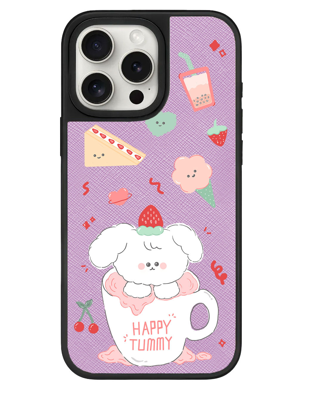 iPhone Leather Grip - Happy Tummy