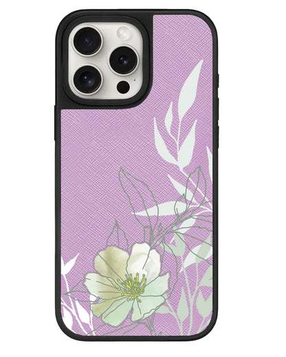 iPhone Leather Grip - Green Mint Lily