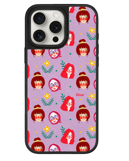 iPhone Leather Grip - Lovely Faces