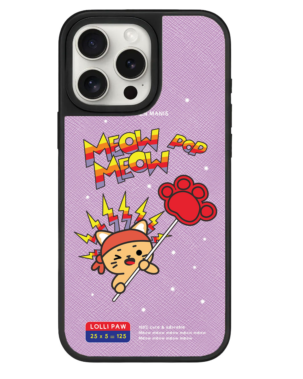 iPhone Leather Grip - Meow Pop 1.0