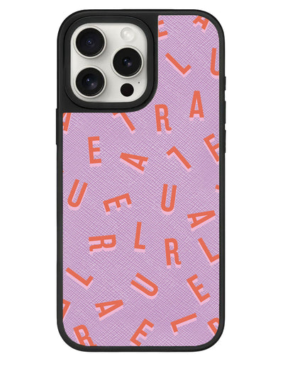 iPhone Leather Grip - CUSTOM MONOGRAM 1.0 Coral
