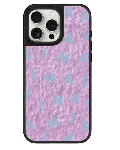 iPhone Leather Grip - CUSTOM MONOGRAM 2.0 Blue