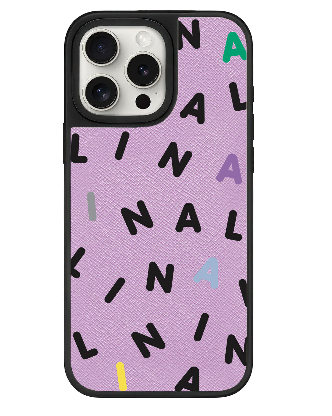 iPhone Leather Grip - CUSTOM MONOGRAM 2.0 Black