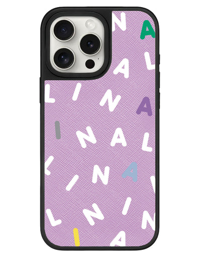 iPhone Leather Grip - CUSTOM MONOGRAM 2.0 White