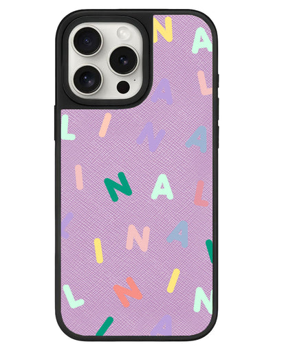 iPhone Leather Grip - CUSTOM MONOGRAM 2.0 Rainbow