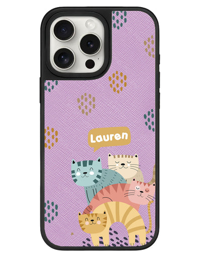 iPhone Leather Grip - Rainbow Meow 2.0