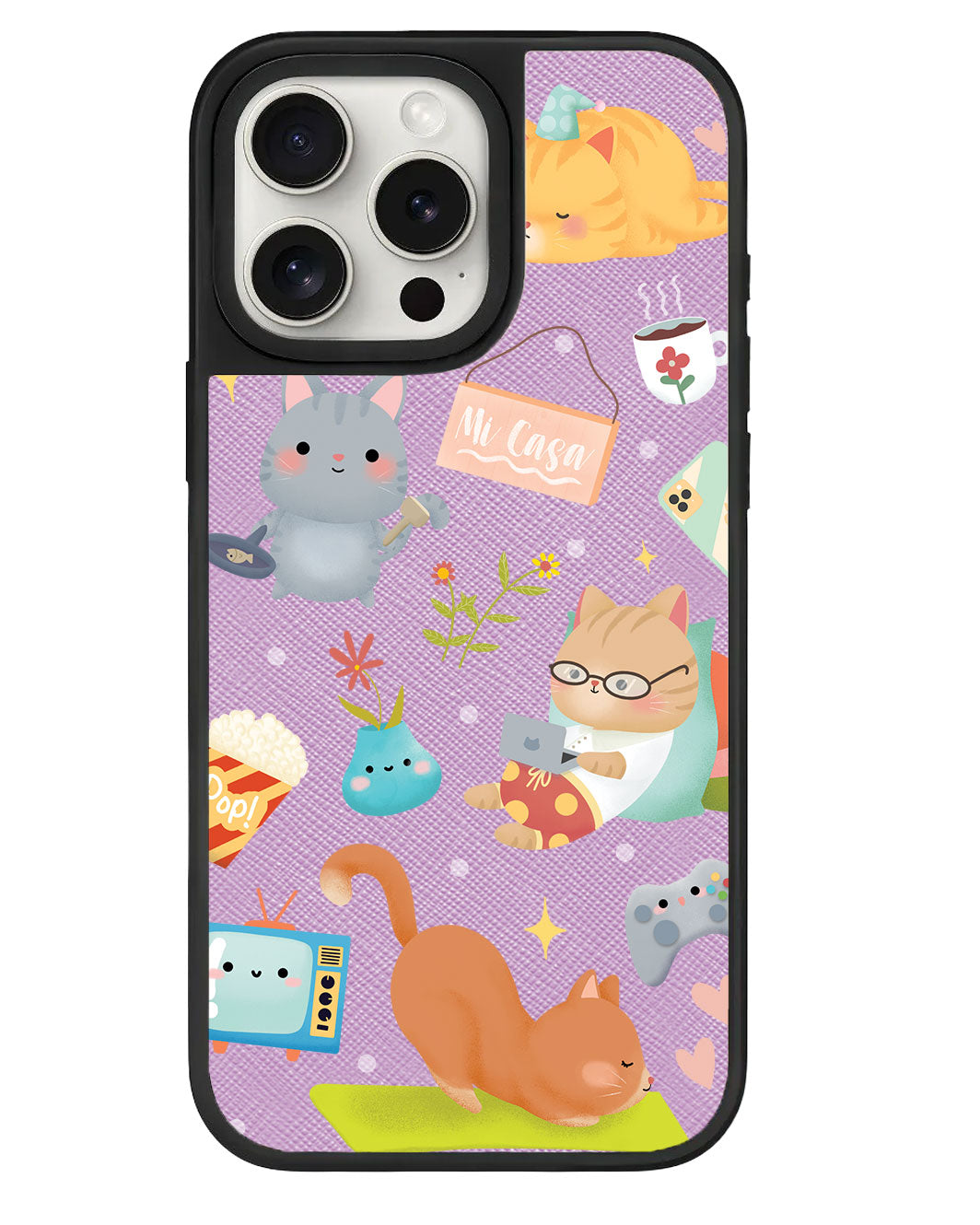 iPhone Leather Grip - Stay Home