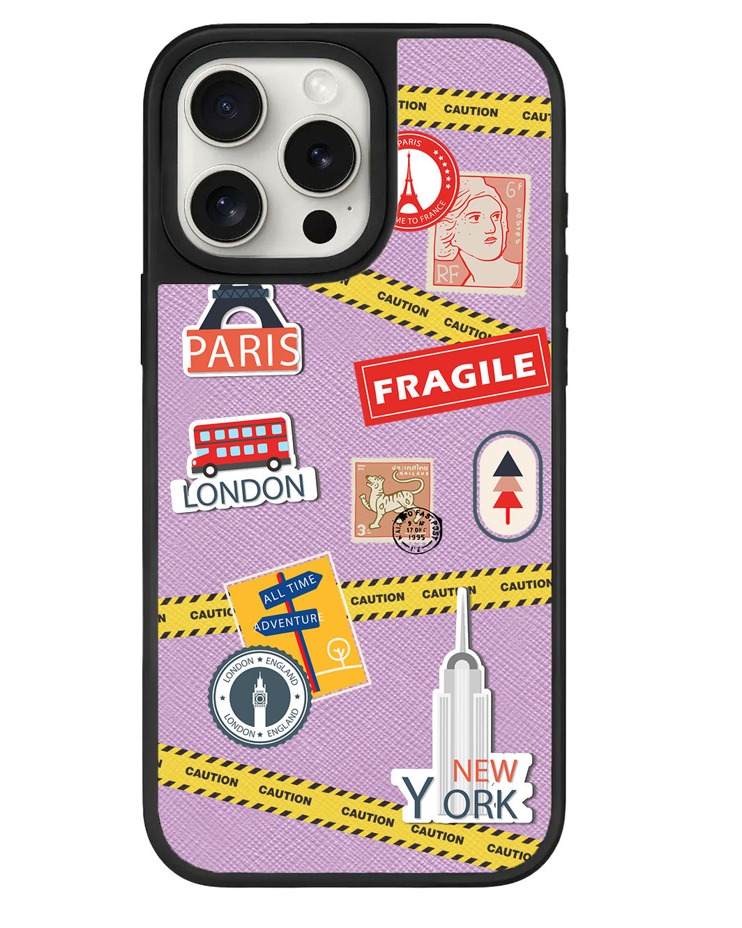 iPhone Leather Grip Case - Travel Sticker