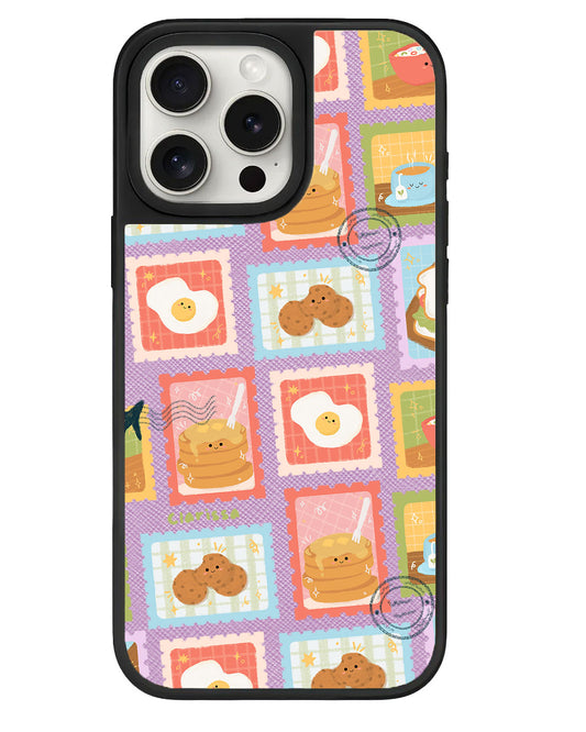 iPhone Leather Grip - Breakfast Stamps