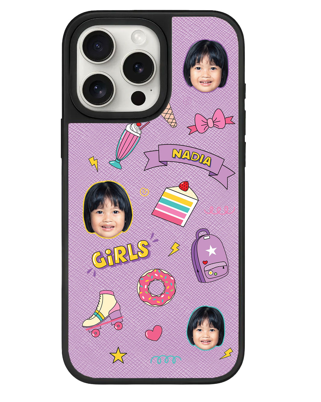 iPhone Leather Grip - Face Grid Comic