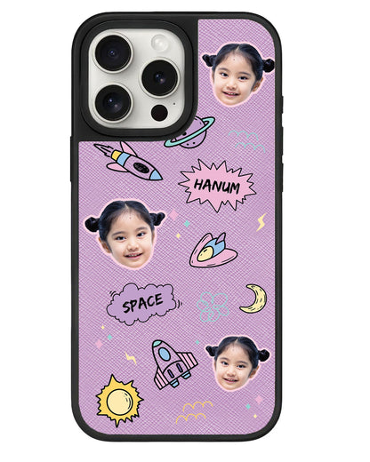 iPhone Leather Grip - Face Grid Space