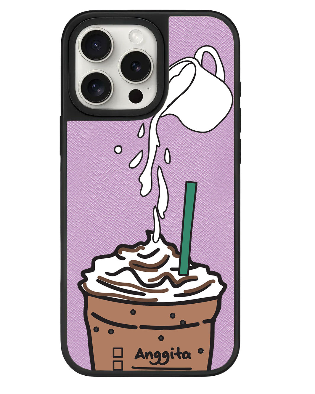 iPhone Leather Grip Case - Coffee Frappe