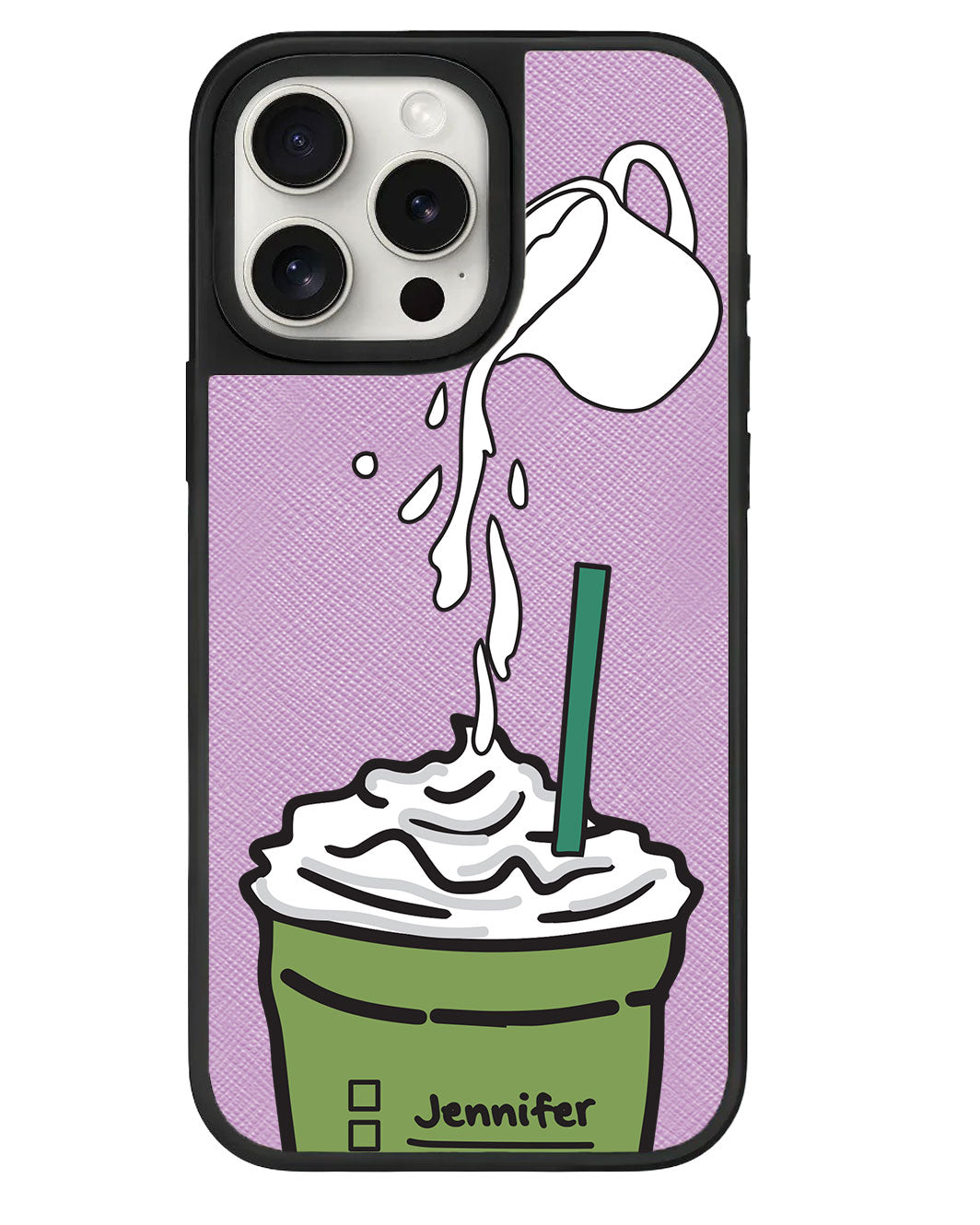 iPhone Leather Grip Case - Greentea Matcha Frappe