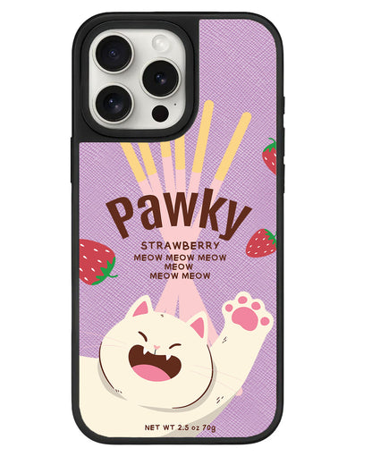 iPhone Leather Grip - Pawky Cat