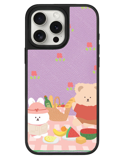 iPhone Leather Grip - Picnic Bear Pink
