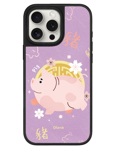 iPhone Leather Grip - Pig (Shio / Chinese Zodiac)