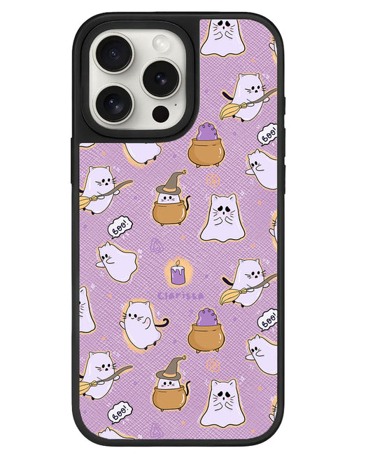 iPhone Leather Grip - Spooky Cat