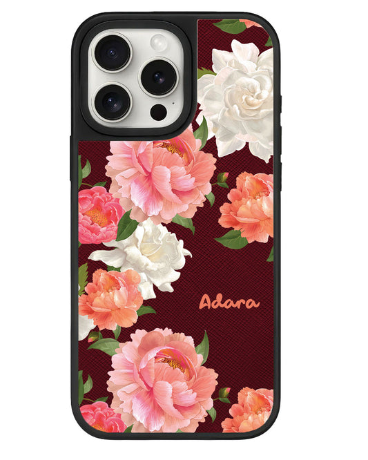 iPhone Leather Grip Case - August Peony