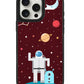 iPhone Leather Grip Case - Blue Alien