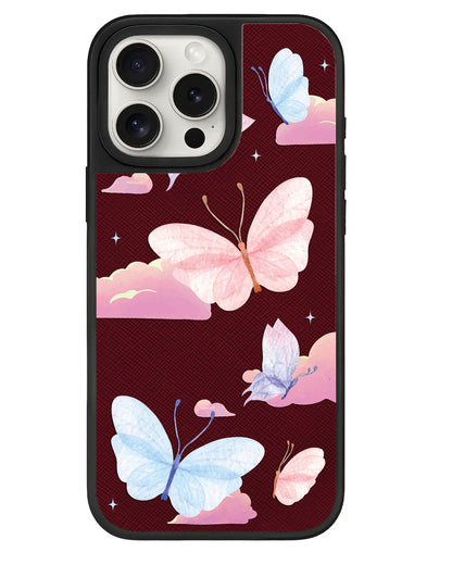 iPhone Leather Grip - Butterfly & Clouds