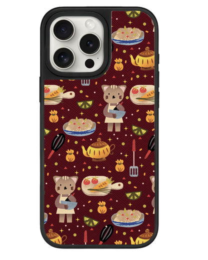 iPhone Leather Grip - Cooking Cat