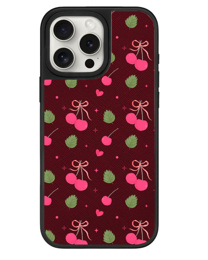 iPhone Leather Grip - Coquette Cherry
