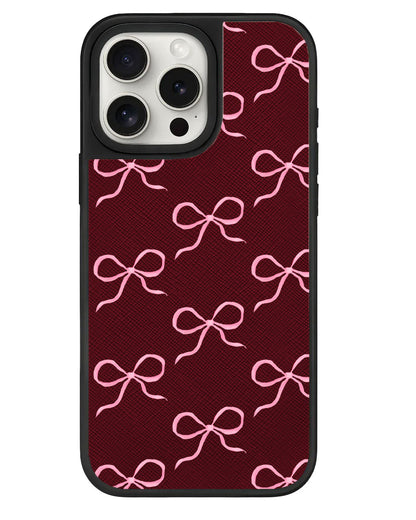 iPhone Leather Grip - Coquette Pink Bow