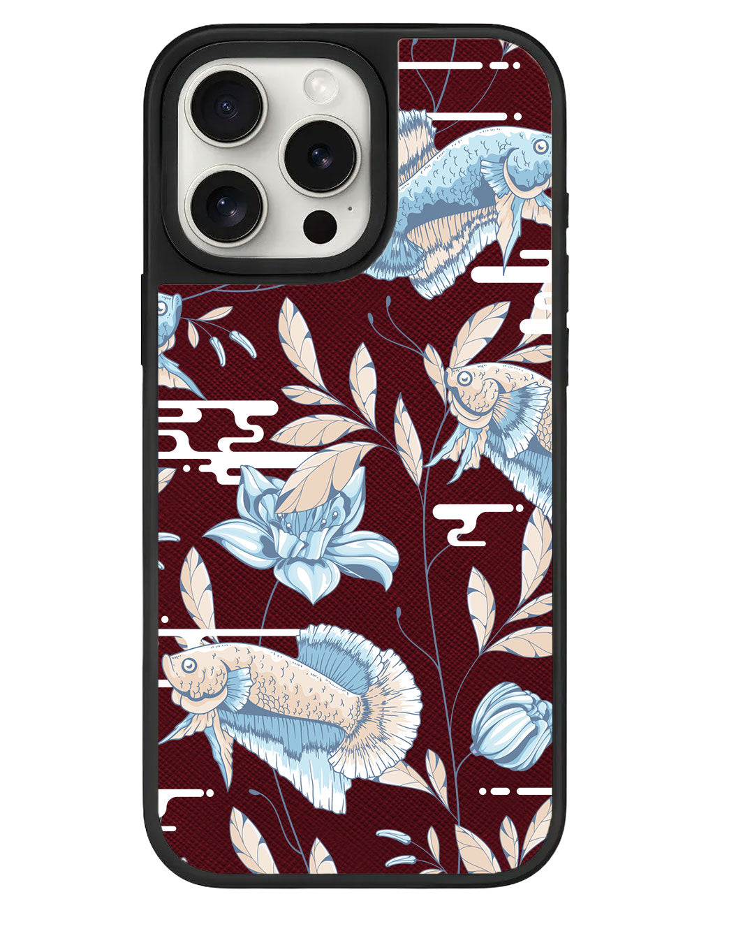 iPhone Leather Grip - Fish & Floral 4.0