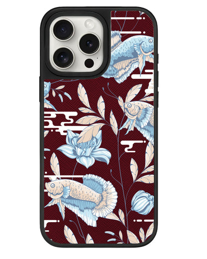 iPhone Leather Grip - Fish & Floral 4.0