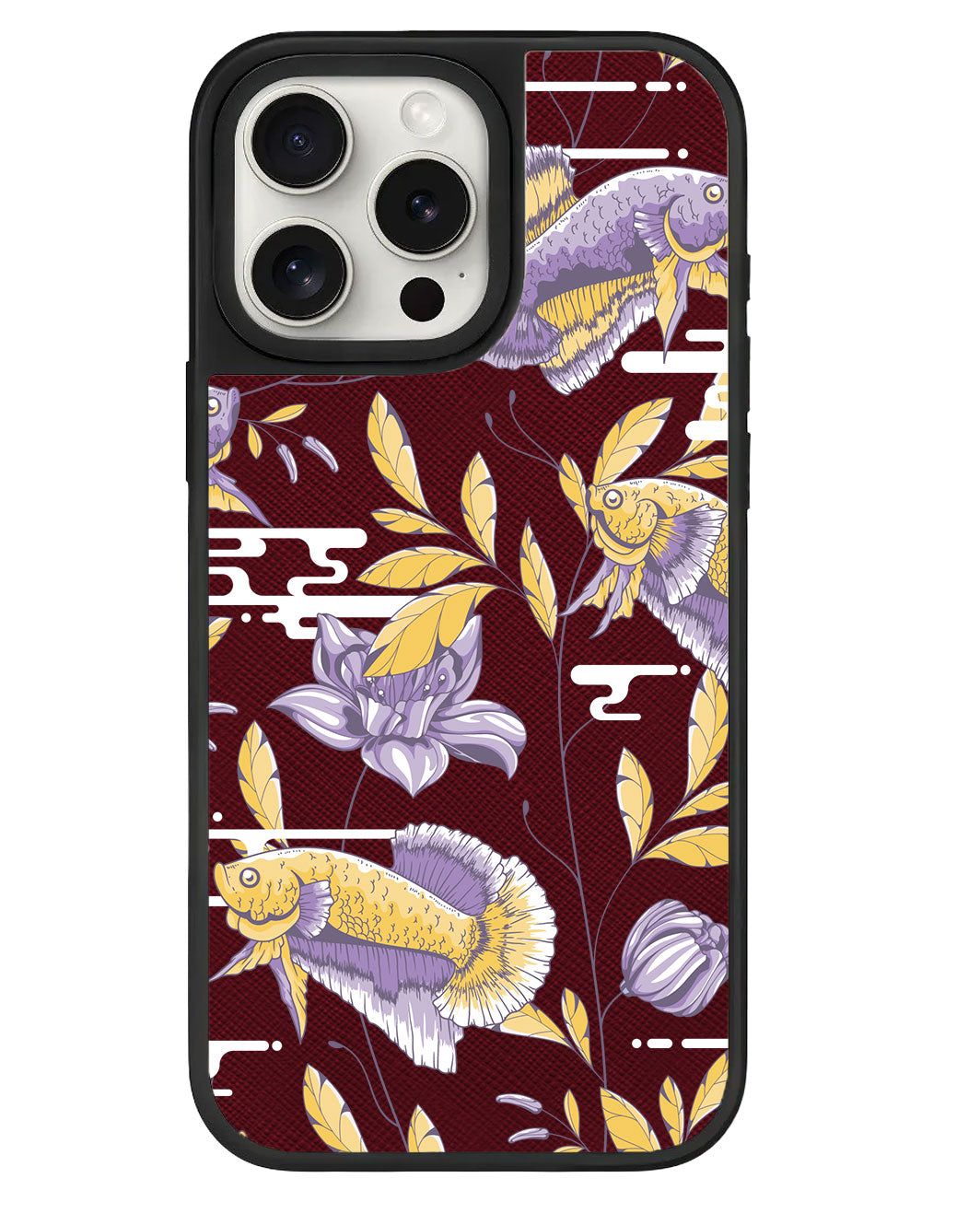iPhone Leather Grip - Fish & Floral 5.0