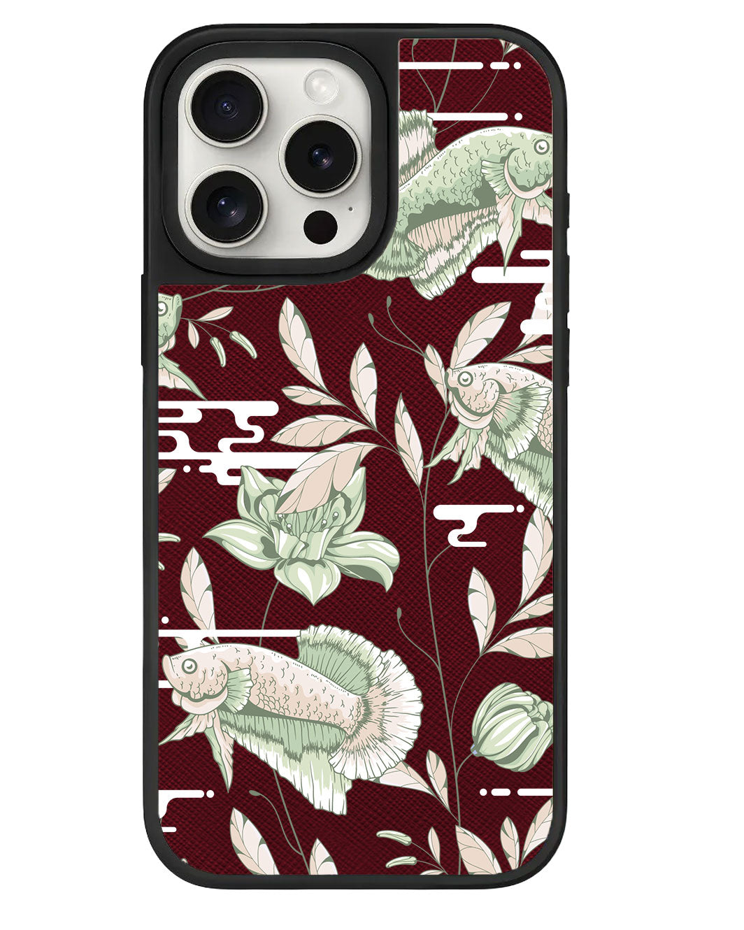 iPhone Leather Grip - Fish & Floral 6.0
