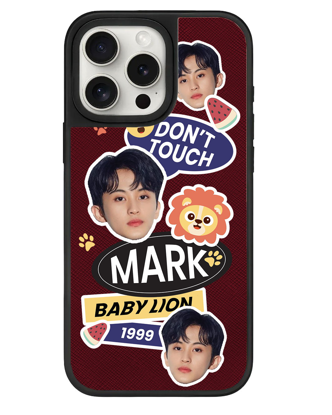 iPhone Leather Grip - Face Grid Baby Lion