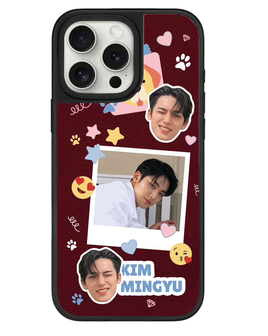 iPhone Leather Grip - Face Grid Polaroid