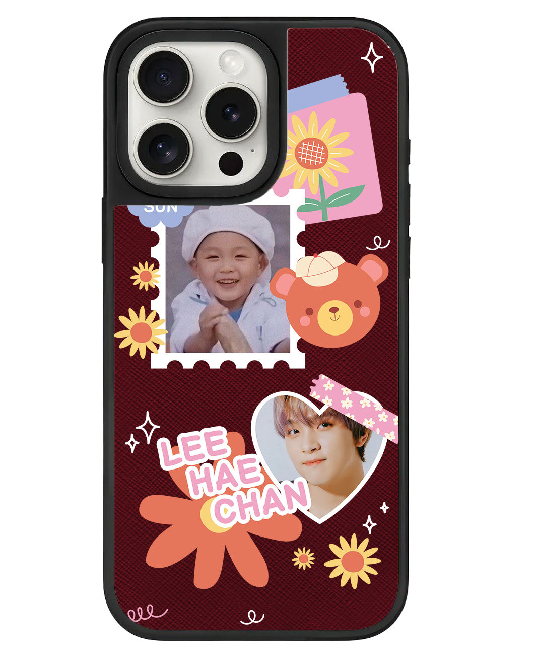 iPhone Leather Grip - Face Grid Sunflower