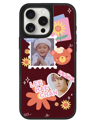 iPhone Leather Grip - Face Grid Sunflower