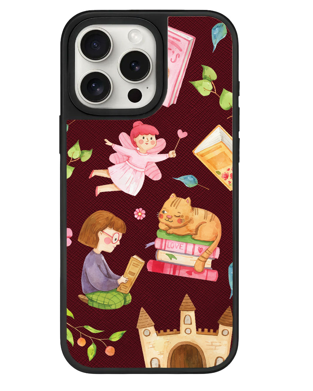 iPhone Leather Grip Case - Fairy Cat