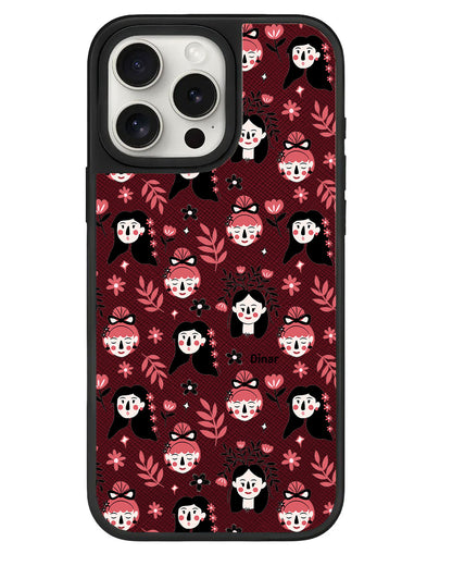 iPhone Leather Grip - Flowery Faces