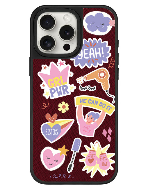 iPhone Leather Grip - Girl Power Sticker Pack