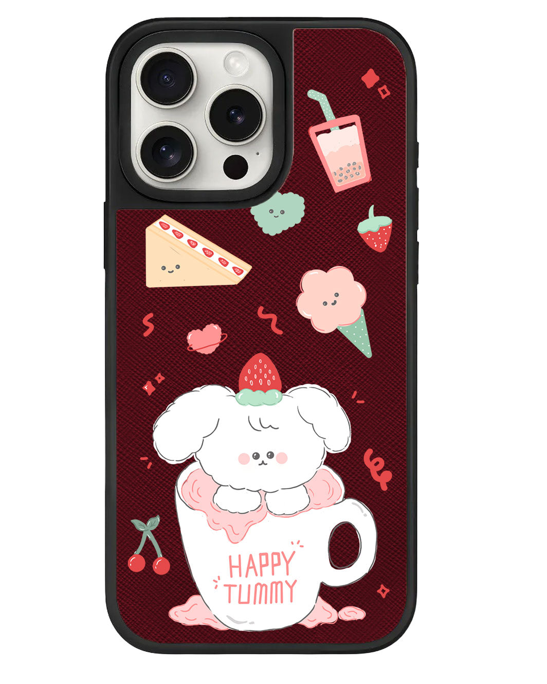 iPhone Leather Grip - Happy Tummy