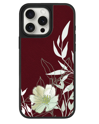 iPhone Leather Grip - Green Mint Lily