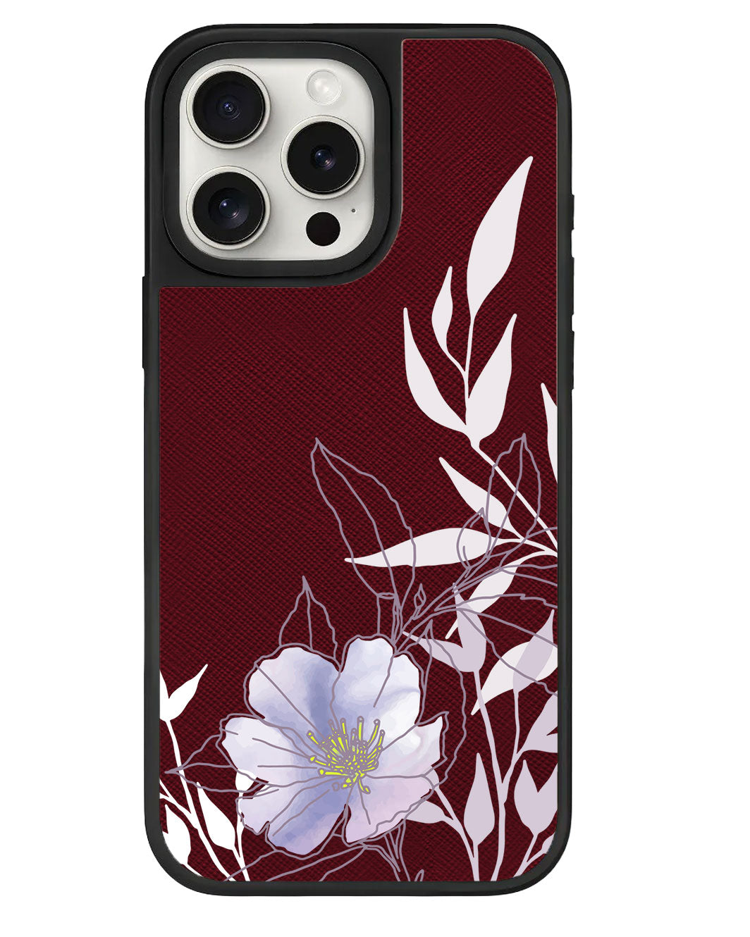 iPhone Leather Grip Case - Purple Lily