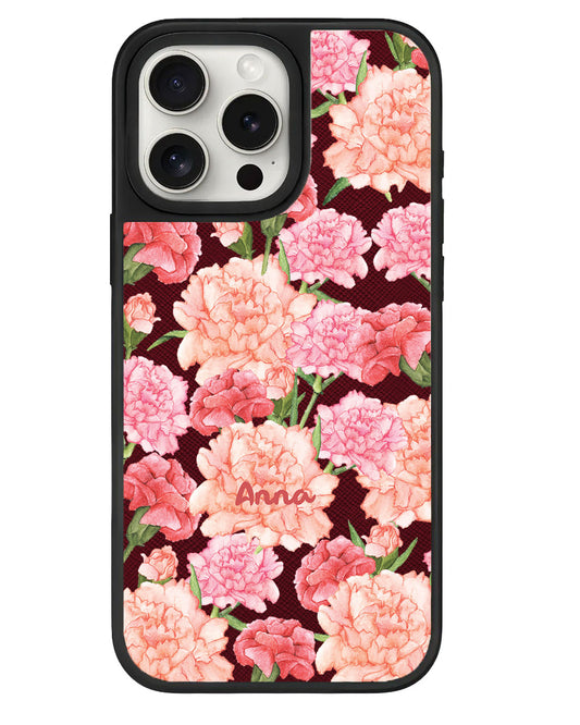 iPhone Leather Grip Case - January Carnation