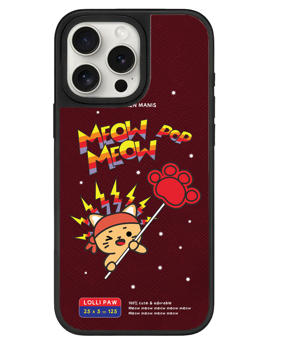 iPhone Leather Grip - Meow Pop 1.0