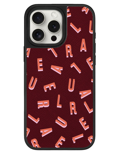 iPhone Leather Grip - CUSTOM MONOGRAM 1.0 Coral