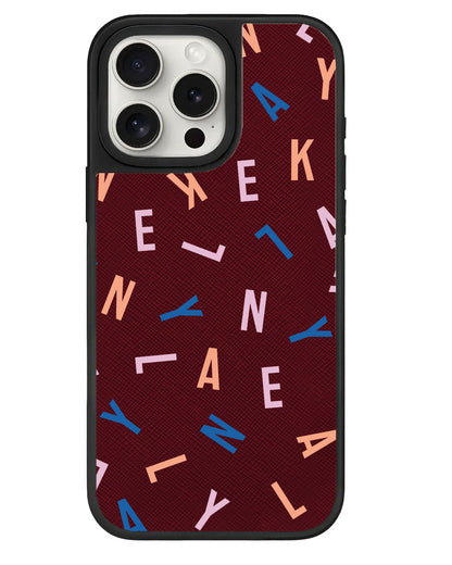 iPhone Leather Grip - CUSTOM MONOGRAM 1.0 Rainbow