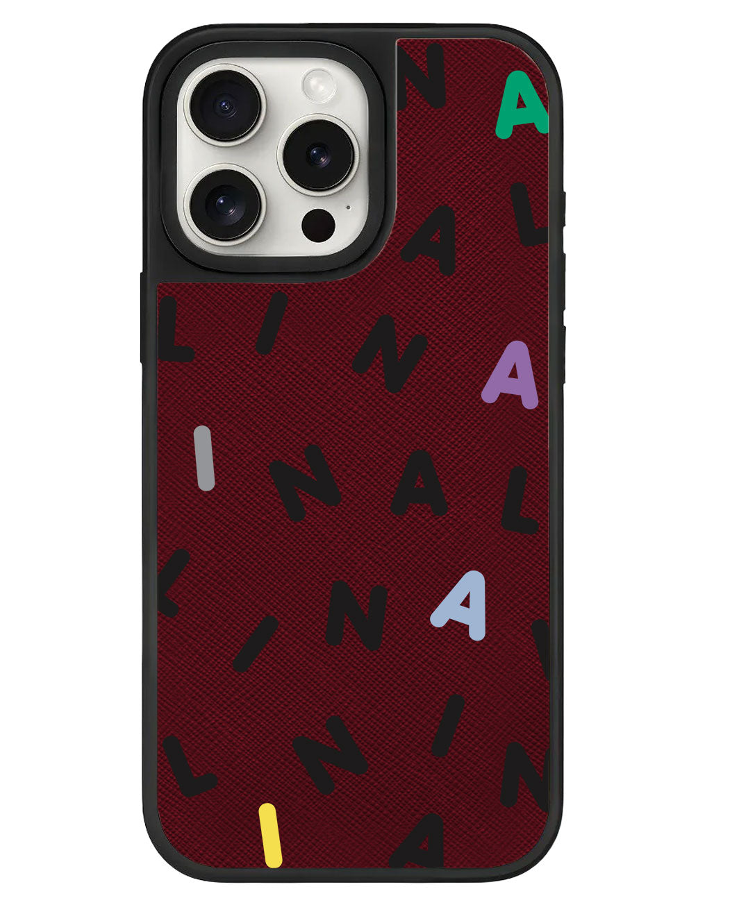 iPhone Leather Grip - CUSTOM MONOGRAM 2.0 Black