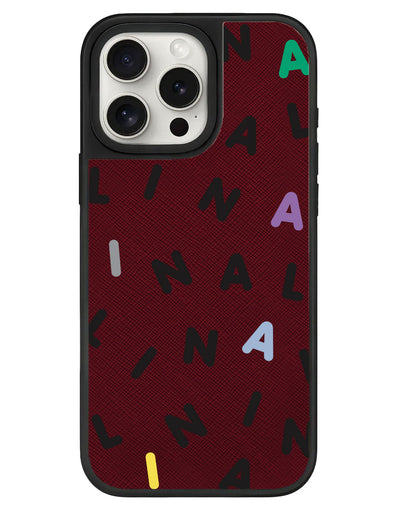 iPhone Leather Grip - CUSTOM MONOGRAM 2.0 Black