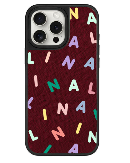 iPhone Leather Grip - CUSTOM MONOGRAM 2.0 Rainbow